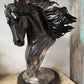 Friesian stallion portrait in bronze with black patina by Star York