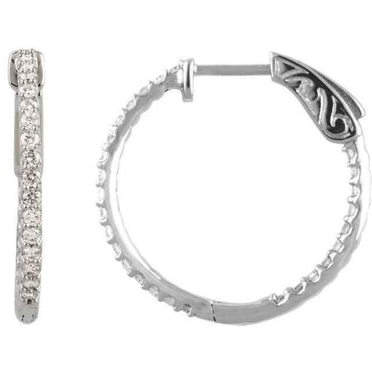 3/4 Diamond Inside/Outside Hoop Earrings-Jewelry-Stuller-Sorrel Sky Gallery