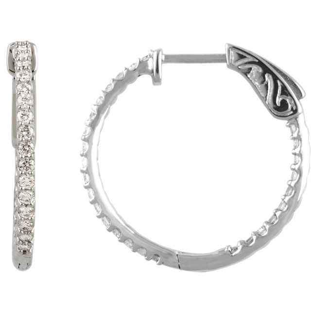 3/4ctw Diamond Inside/Outside Hoop Earrings-Jewelry-Stuller-Sorrel Sky Gallery