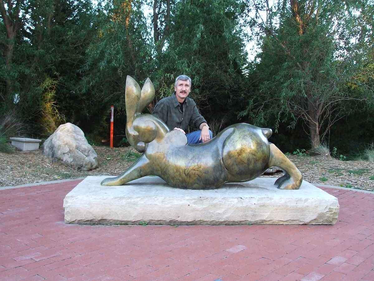 Rabbit Reach (Monumental)-Sculpture-Tim Cherry-Sorrel Sky Gallery