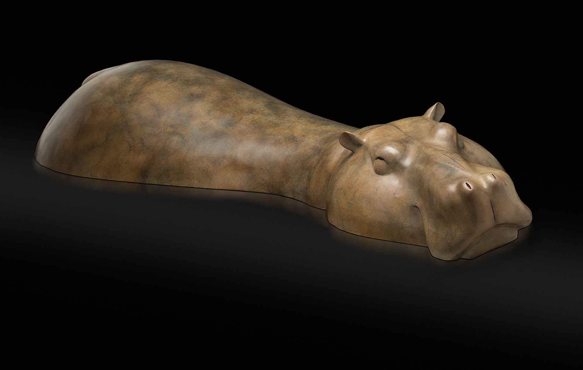 Roundbottomus Hippopotamus (Mini)-Sculpture-Tim Cherry-Sorrel Sky Gallery