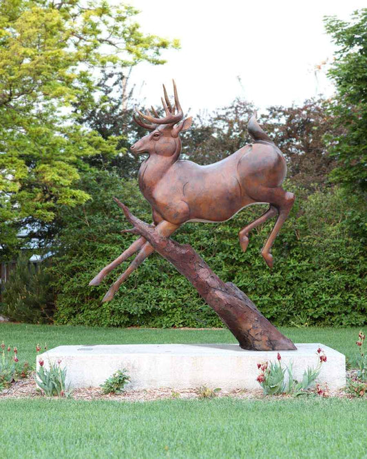 Stag Leap (Monumental)-Sculpture-Tim Cherry-Sorrel Sky Gallery