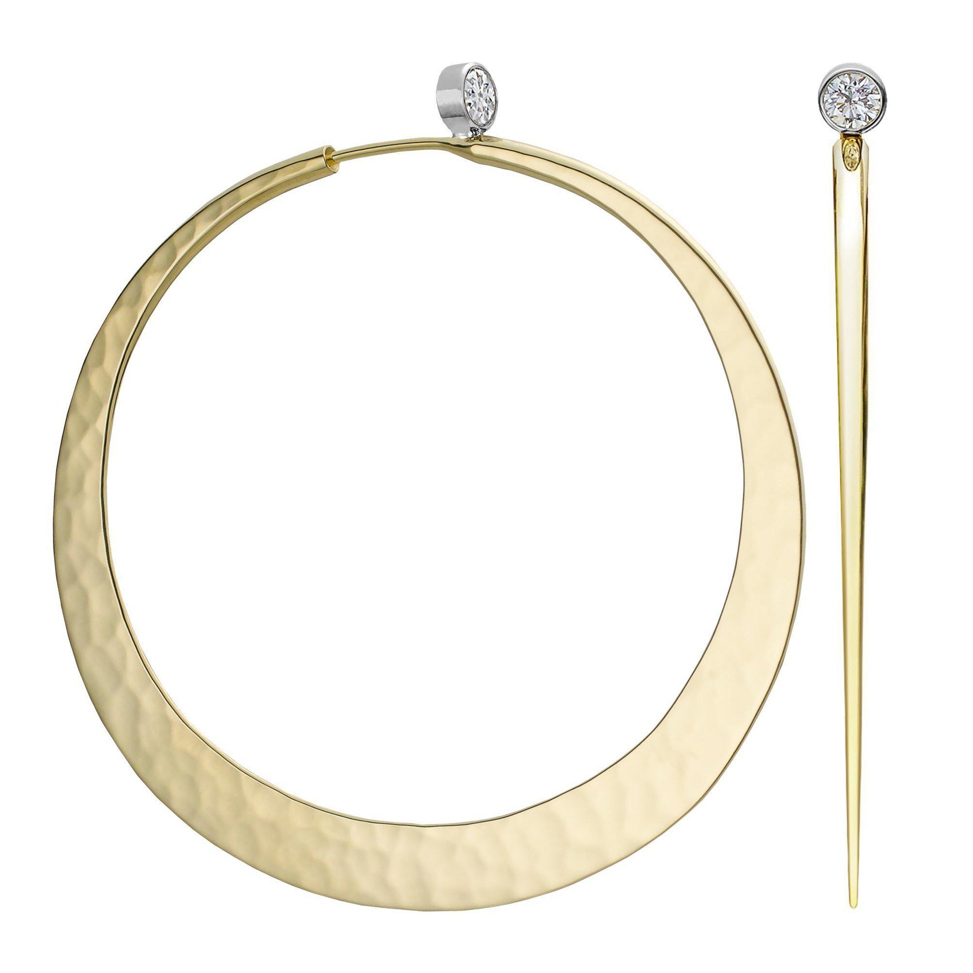 Toby Pomeroy-Brilliant Eclipse Diamond Hoop Earrings-Sorrel Sky Gallery-Jewelry