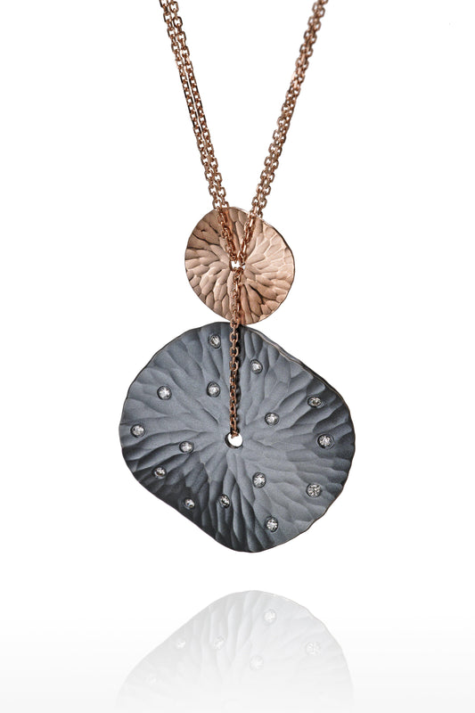 Diamond Oasis Two Tone Medallion Pendant-Jewelry-Toby Pomeroy-Sorrel Sky Gallery
