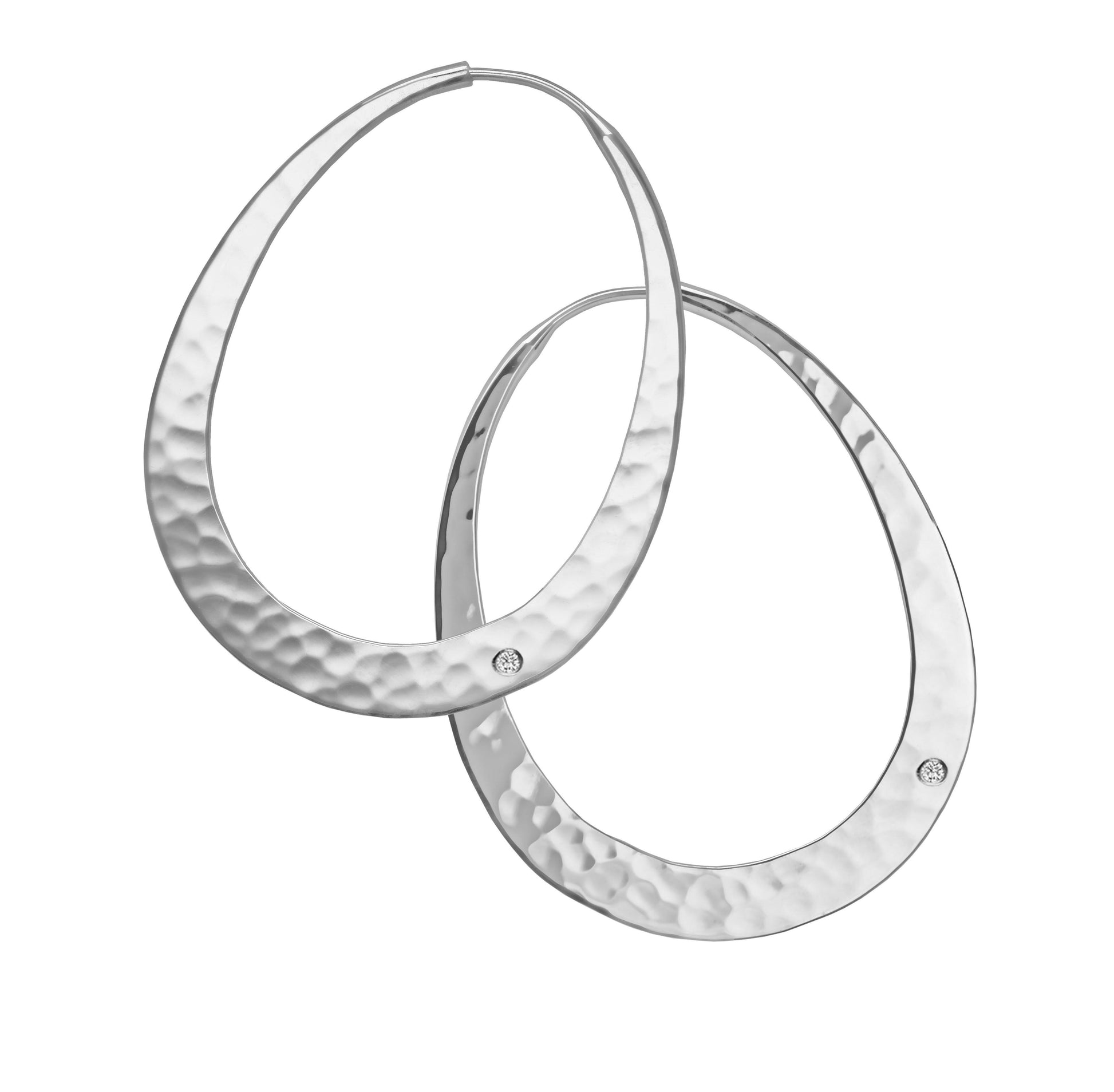 Silver Oval Venus Hoop Earrings-Jewelry-Toby Pomeroy-Sorrel Sky Gallery