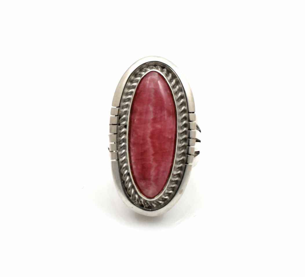Sterling silver ring with rhodochrosite by Victor Gabriel